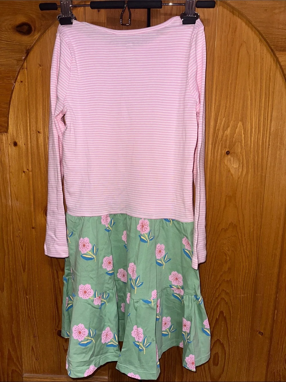 Tea Collection Pink & Green Floral Long-Sleeve Dress